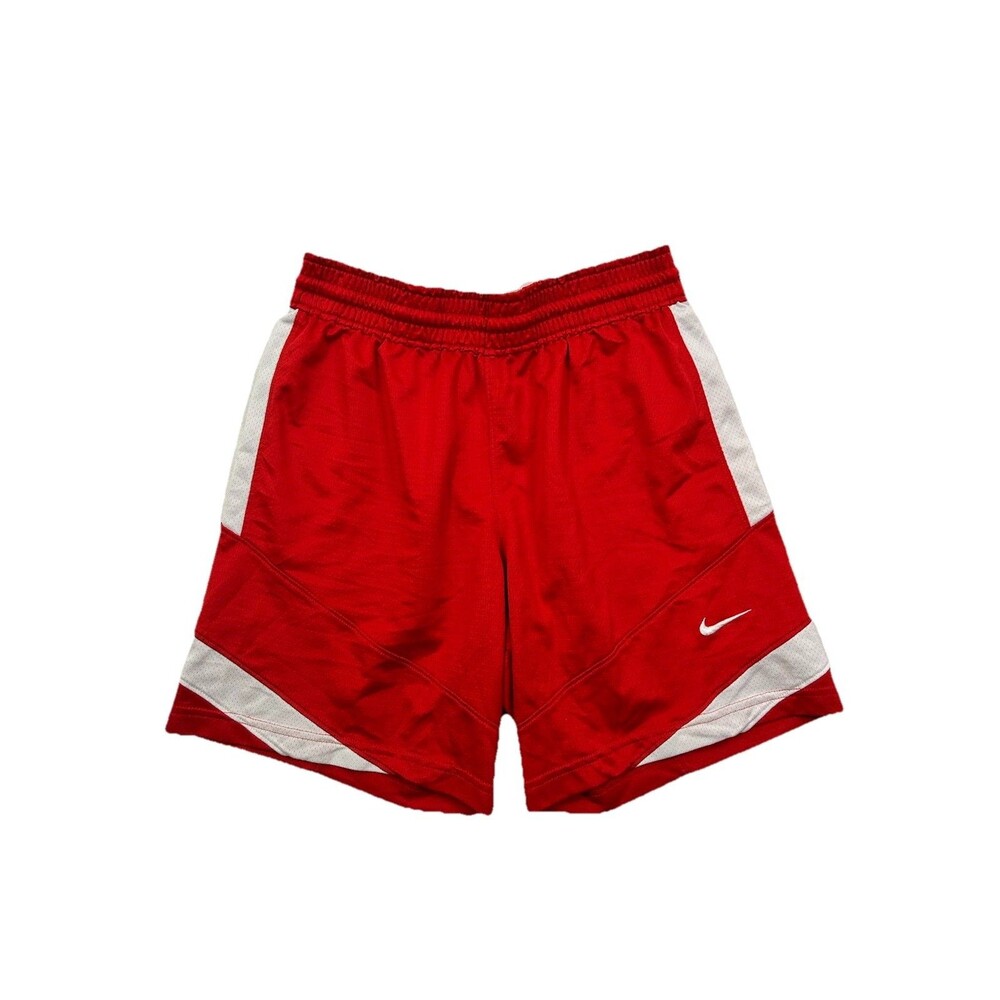 Nike Womens M Medium Dri-Fit Basketball Shorts Red White Gym Practice CQ4367-658